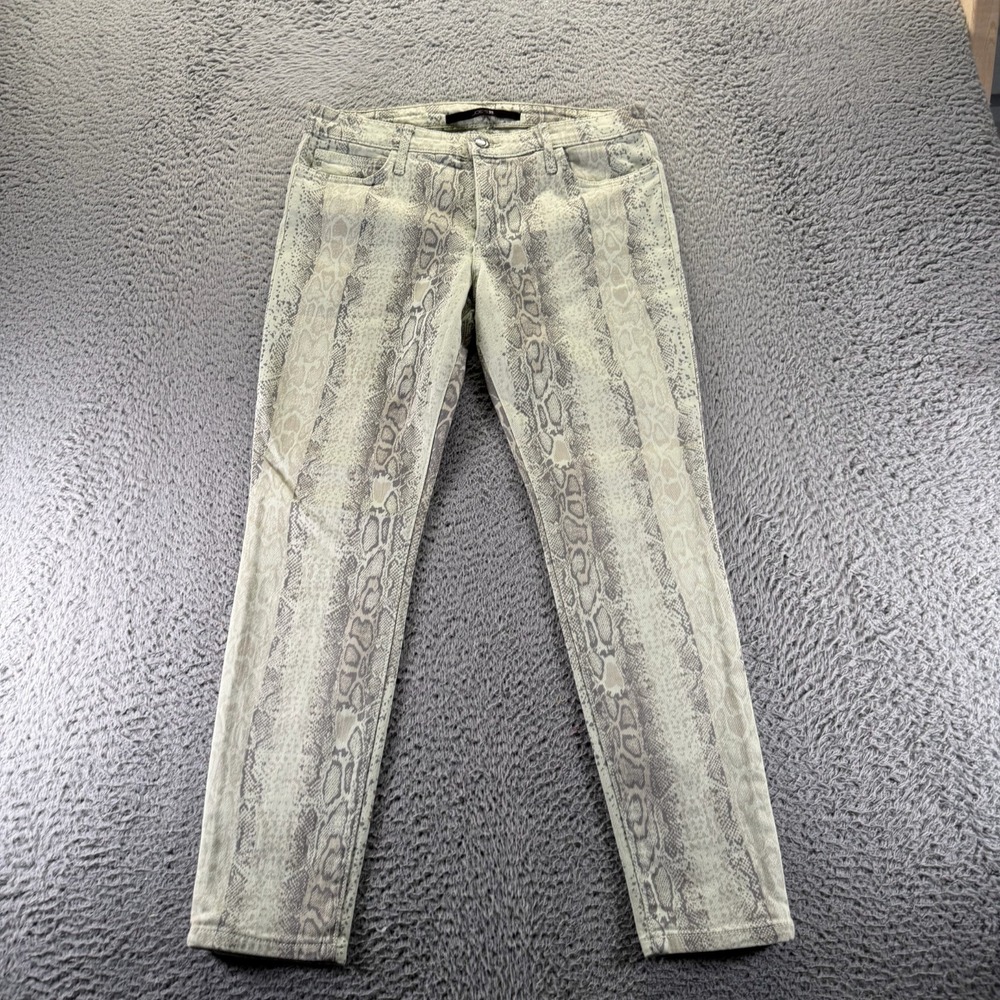 Vintage Joe's Jeans Womens 31x27 Beige Snake Skin Cotton Ankle Workwear Made USA
